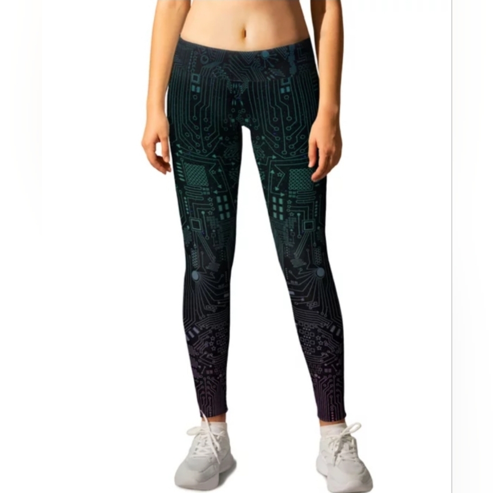 Circuit Board Society6 leggings Size Small